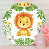 Aperturee - Circle Little Lion Round Happy Birthday Backdrop